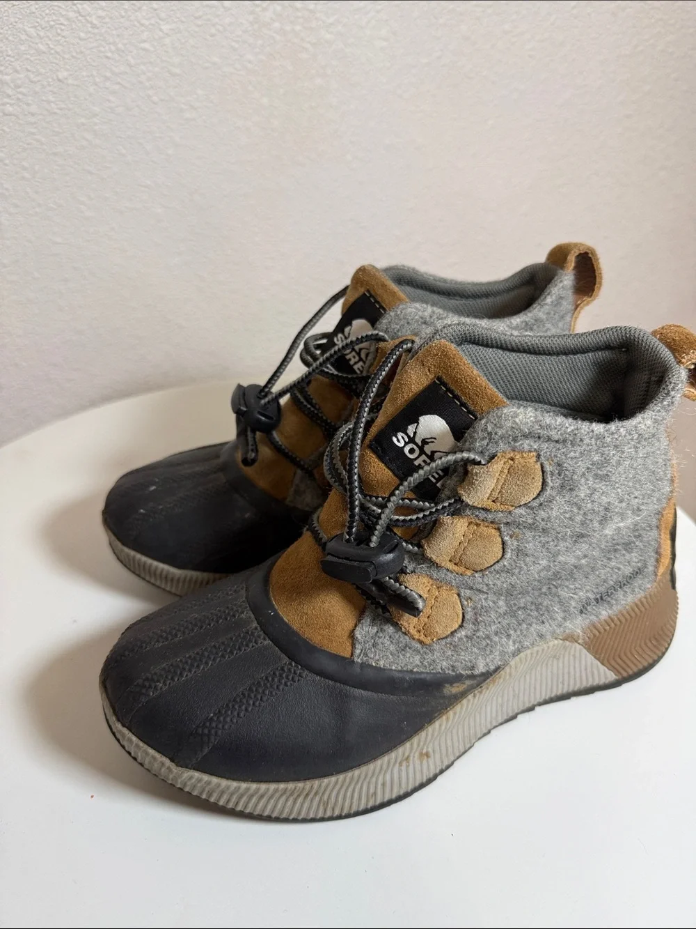 Sorel Kids Gray and Brown Waterproof Winter Boots